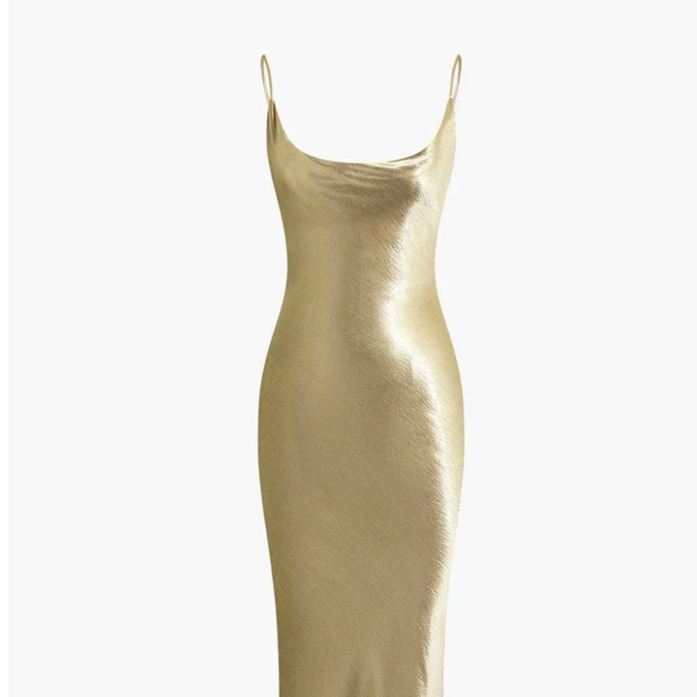Elegant Gold Slip Dress